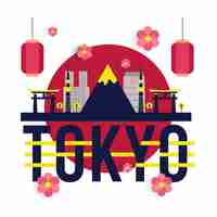 Free vector tokyo city lettering