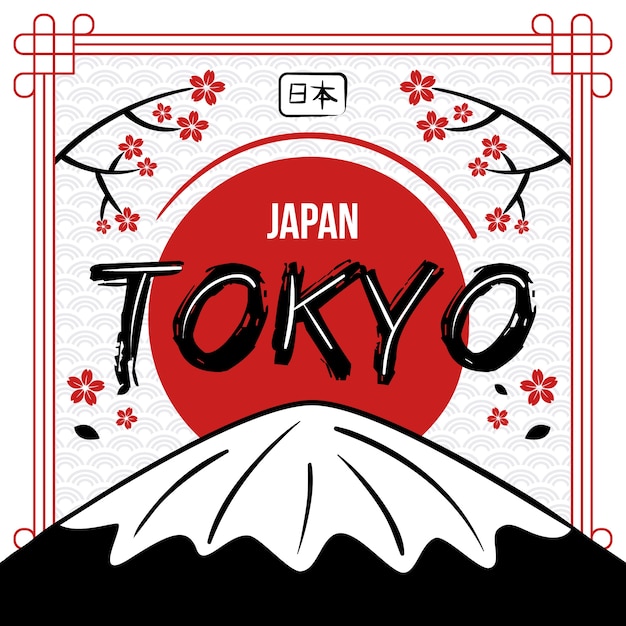 Free vector tokyo city lettering