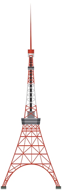 Free vector tokyo tower flat design vector