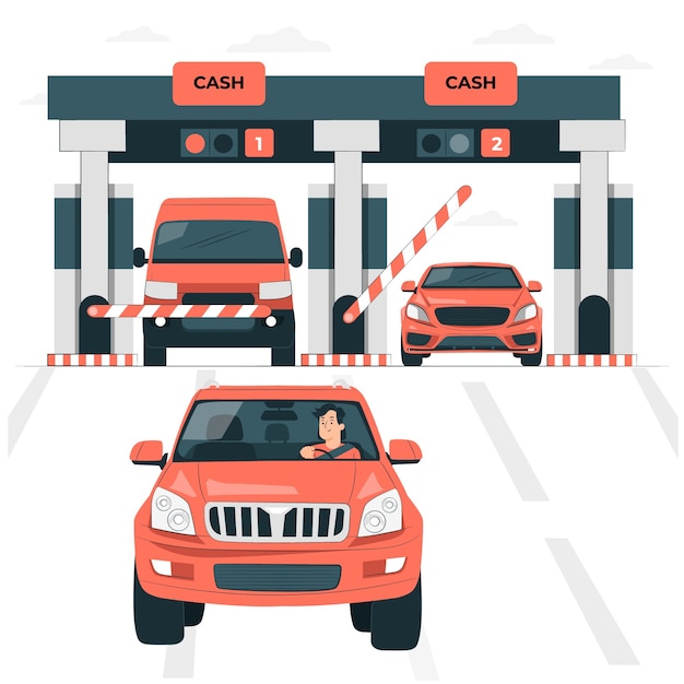 Toll road concept illustration