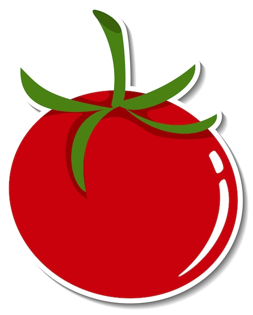 Free vector tomato sticker on white background