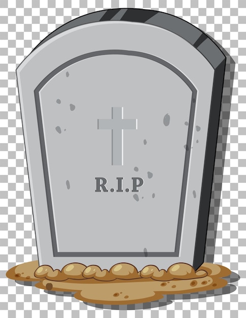 Tombstone isolated on grid background