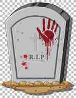 Free vector tombstone with blood hand print