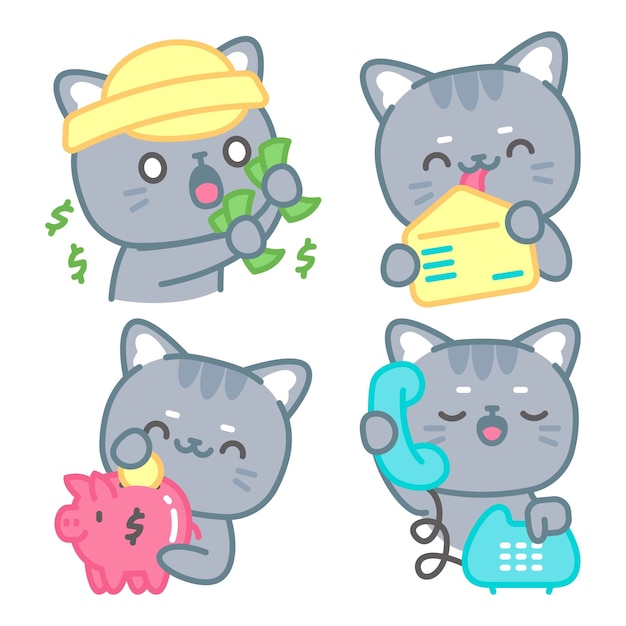 Tomomi the cat business stickers
