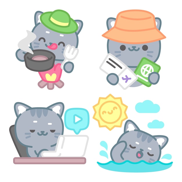 Tomomi the cat holidays stickers