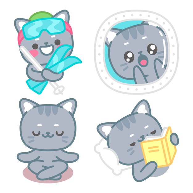 Tomomi the cat holidays stickers