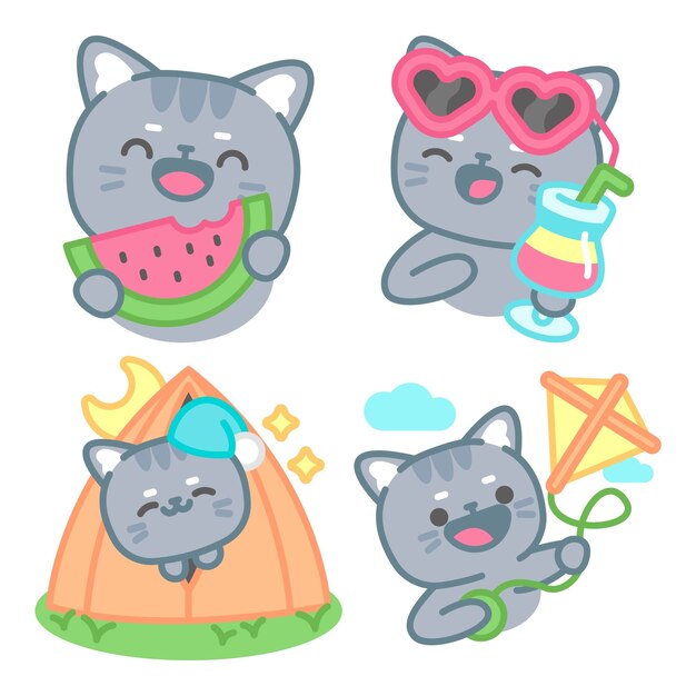 고양이 토모미 휴일 스티커