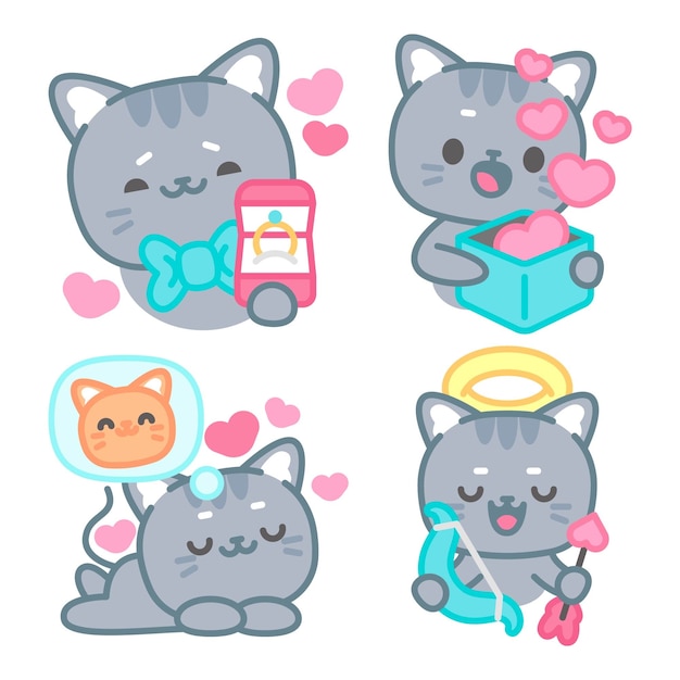 Tomomi the cat love stickers