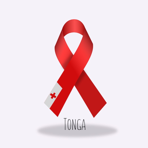 Tonga flag ribbon design