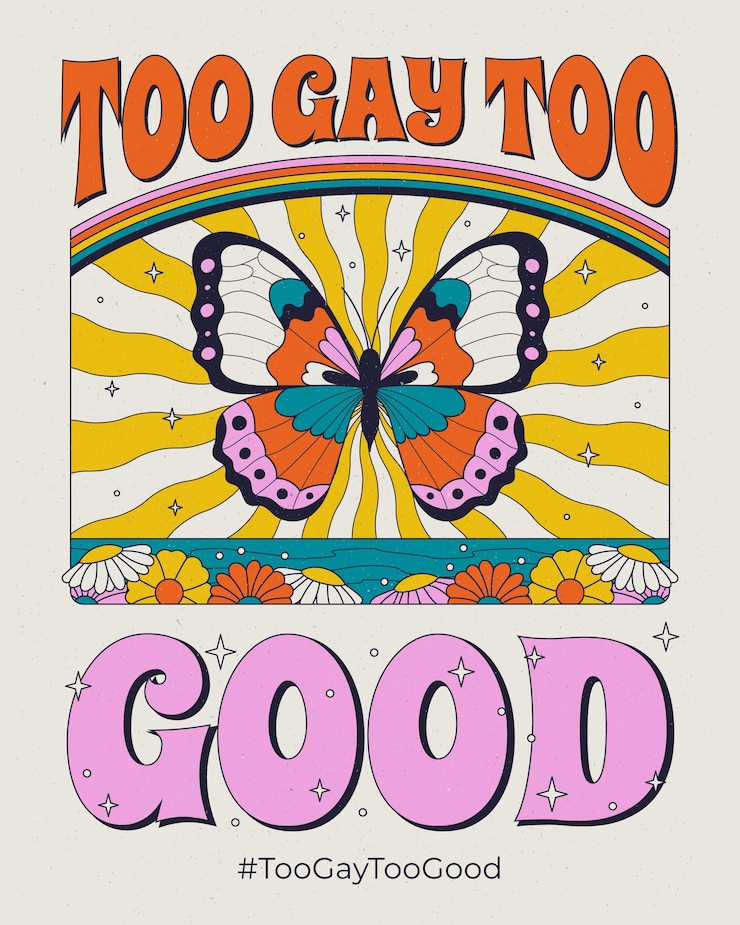 Free Vector too gay too good flat vertical illustration