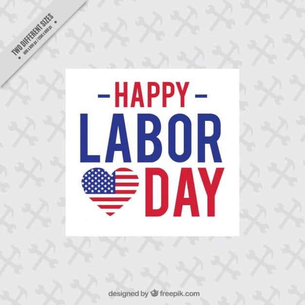 Free vector tools background of labor day with american flag heart