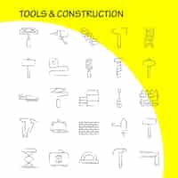 Free vector tools and construction hand drawn icon pack