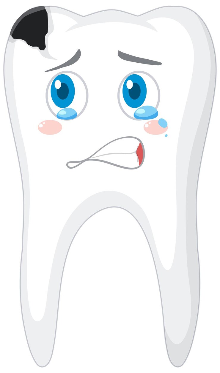 Free Vector tooth decay on white background