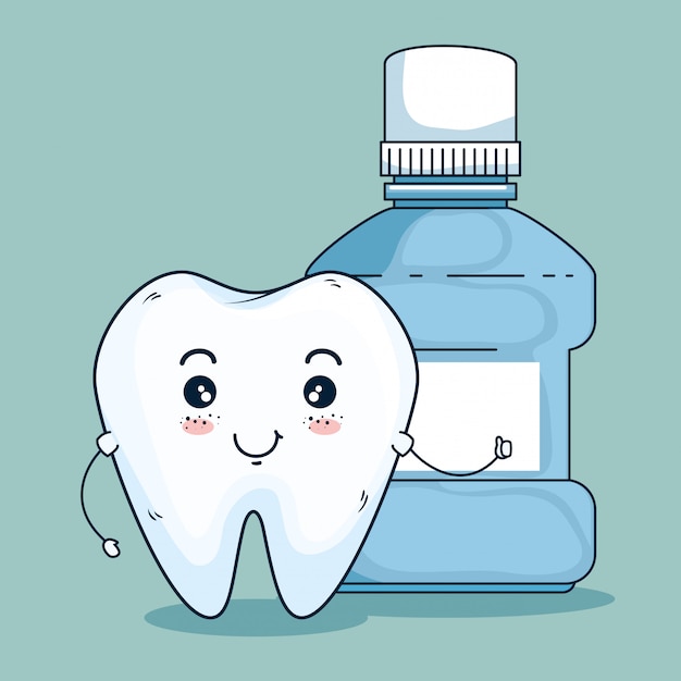 Free vector tooth dentistry care and dental mouthwash