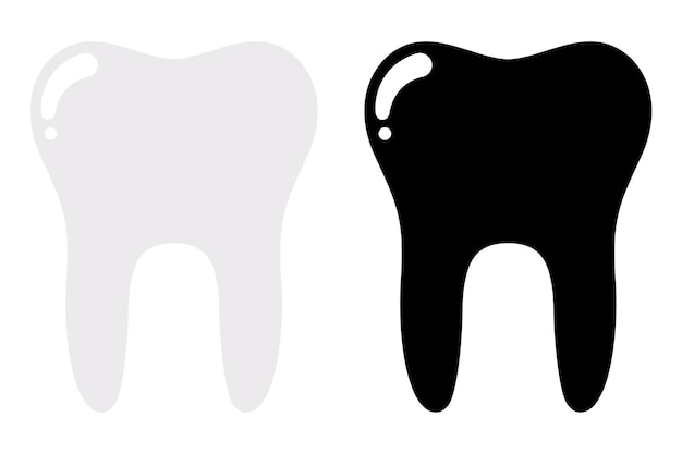 Free vector tooth in flat and glyph style