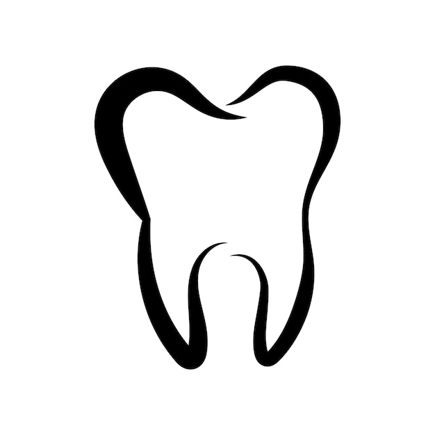 Бесплатное векторное изображение Логотип зуба черный