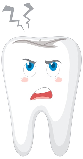 Toothache cartoon on white background