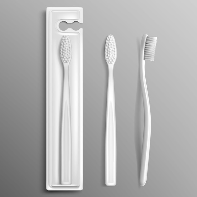 Free vector toothbrush package set