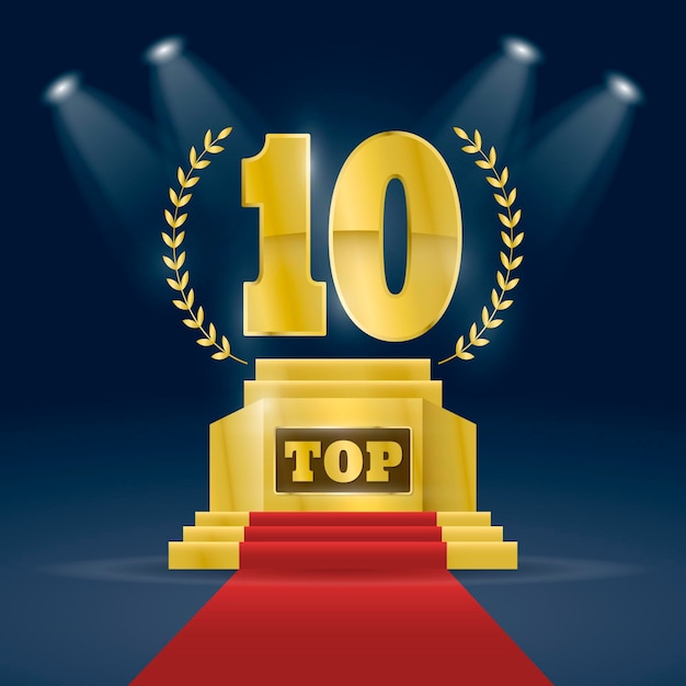 무료 벡터 top 10 best podium award