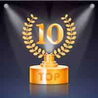 무료 벡터 top 10 best podium award