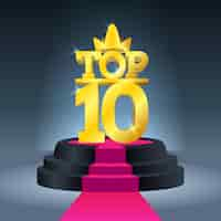 Free vector top 10 best podium award