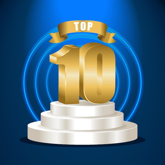 Vettore gratuito top 10 miglior premio sul podio