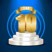 Free vector top 10 best podium award