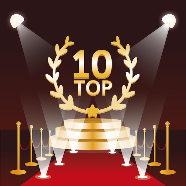 Free vector top 10 best podium award