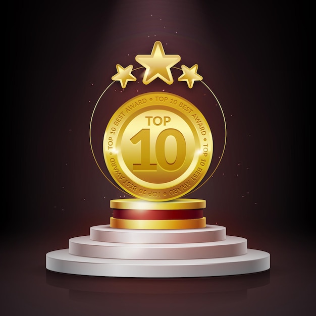 Vettore gratuito top 10 miglior premio sul podio