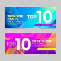 Free vector top 10 rating banners