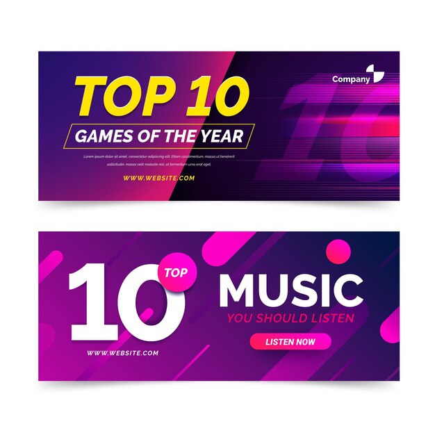 Free Vector | Top 10 rating banners