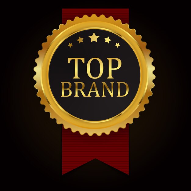 Premium Vector Top Brand Golden Label Sign
