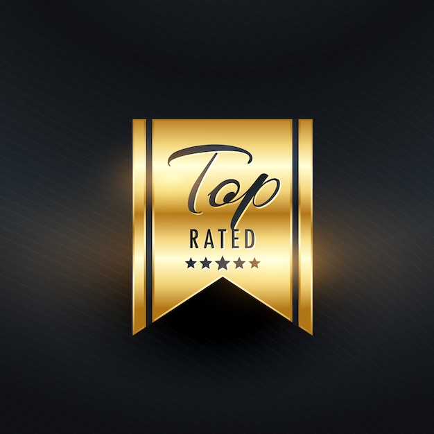 Free vector top rated golden label design