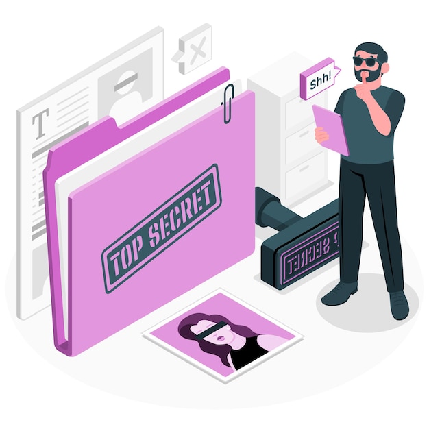 Free vector top secret concept illustration