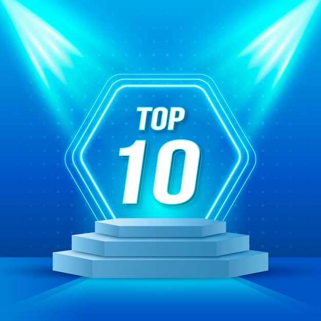 무료 벡터 top 10 best podium award