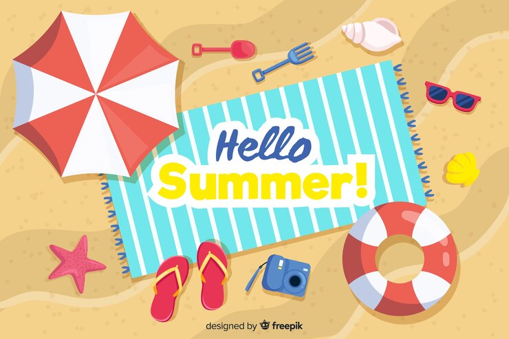 Free Vector top view beach summer background
