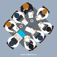 Free vector top view of business meeting