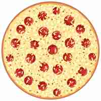 Free vector top view of cheeze pizza on white background