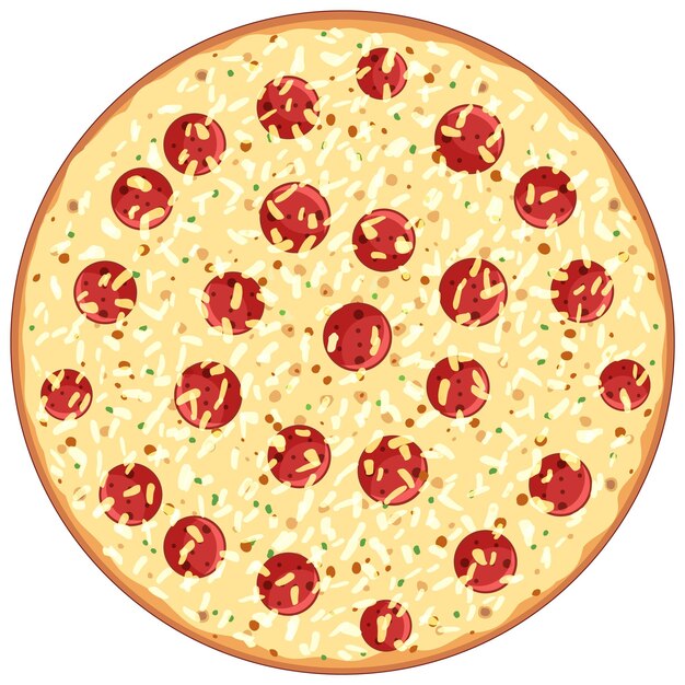 Вид сверху на сырную пиццу на белом фоне