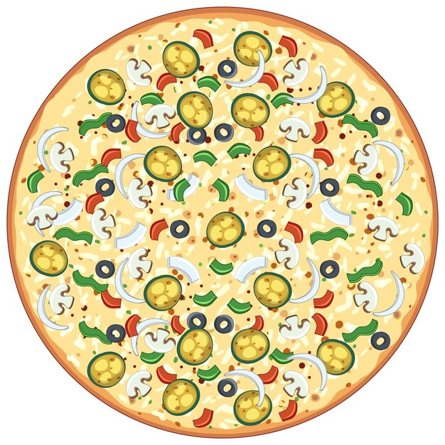 Top view of cheeze pizza on white background