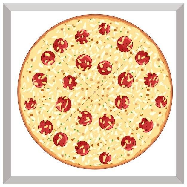 Vista dall'alto della pizza cheeze su sfondo bianco