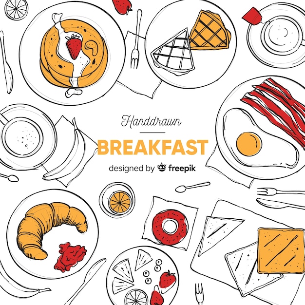 Free vector top view of dishes on restaurant table