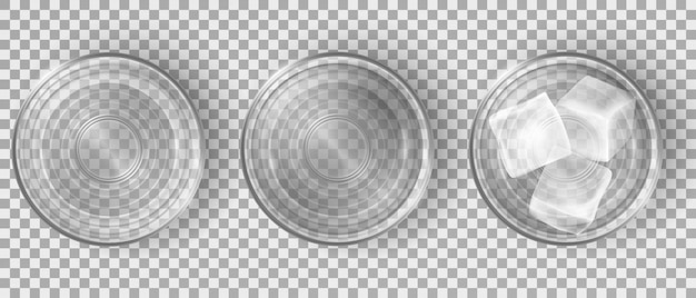 Free vector top view of empty and full of water glasses