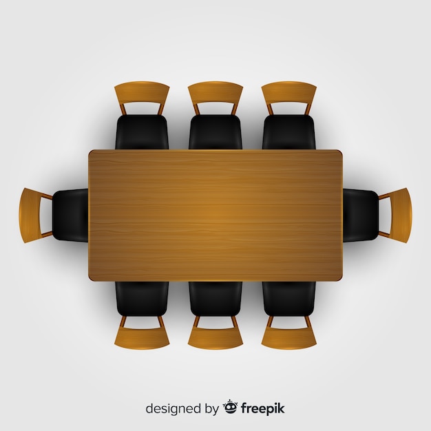 Free vector top view of empty restaurant table with realistic design