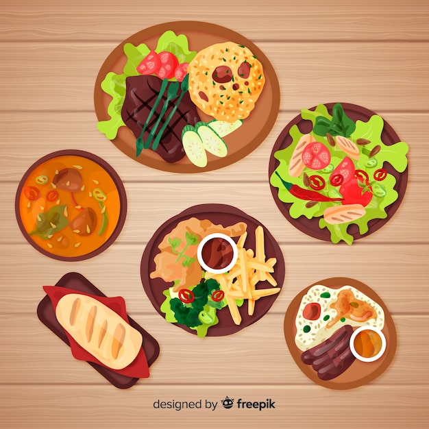 Top view feast background
