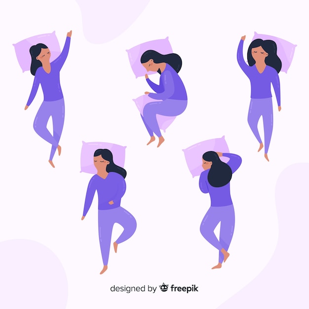 Top view flat person sleep position pack