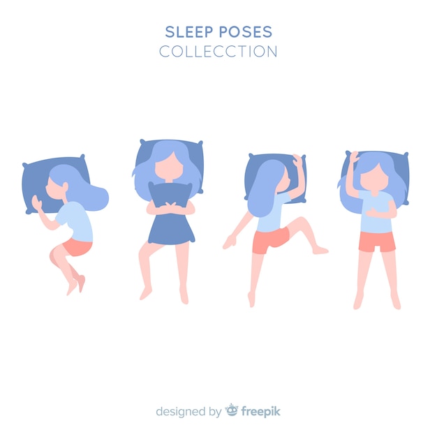 Top view flat person sleep position pack