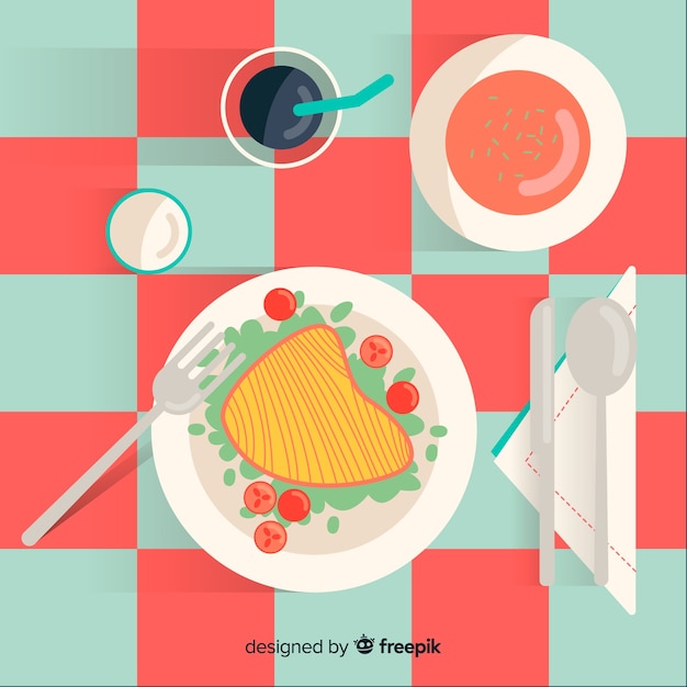 Free vector top view food illustration