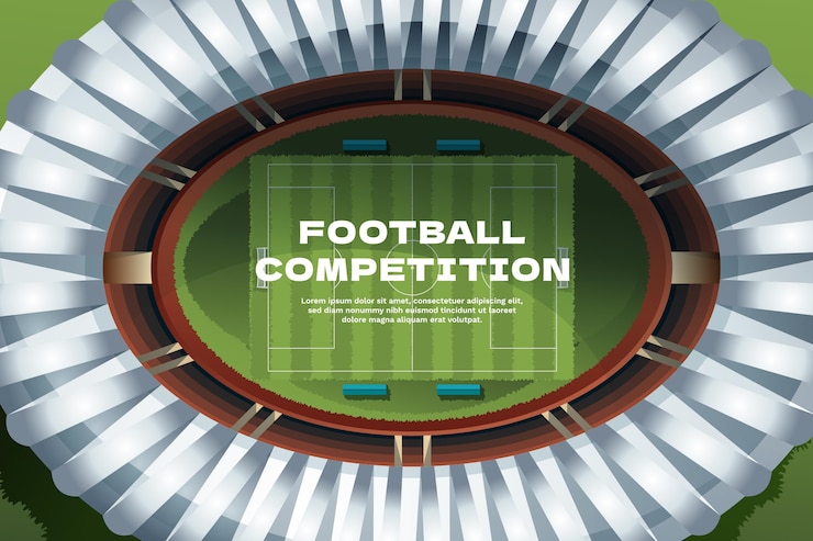 Free Vector top view gradient football field background
