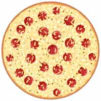 Бесплатное векторное изображение Вид сверху на сырную пиццу на белом фоне